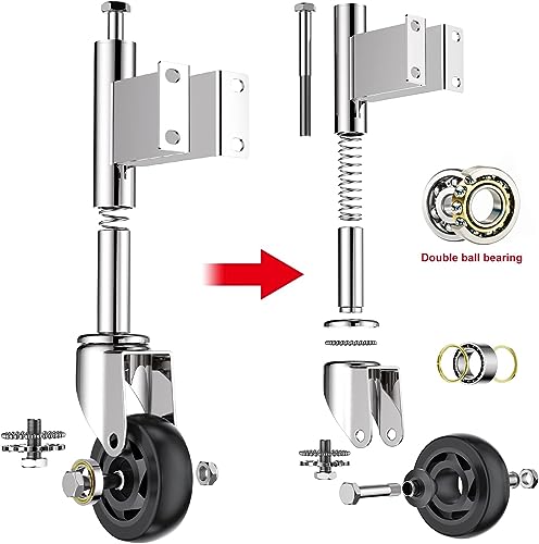 Spring Loaded Gate Casters 3” Heavy Duty Gate Caster Wheels with Hardware 220 Lbs Load Capacity, Pack of 2 - style: 3 Inch 2 Pack