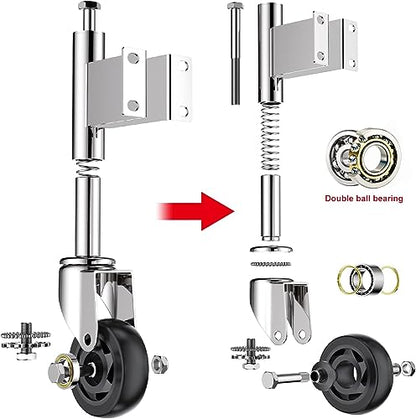 Spring Loaded Gate Casters 3” Heavy Duty Gate Caster Wheels with Hardware 220 Lbs Load Capacity, Pack of 2 - style: 3 Inch 2 Pack