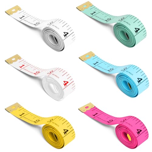 6 Packs Body Tape Measure Body Measuring Tape Weight Loss, Wider Accurate 60 Inch Measuring Tape for Body Measurements Sewing Fabric Cloth Waist Tailor Craft, Multicolor - color: Multicolor
