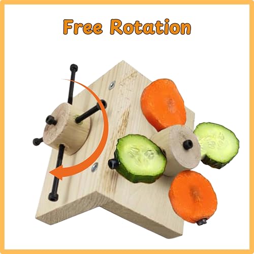 Mouse Rat Enrichment Toys, Rat Foraging Toy, Rat Toys for Pet Rats in Cage, Guinea Pig Treats Feeder, Food Dispenser for Rodents Mouse Syrian Hamster Gerbil Bunny, Puzzle Accessories (S, Wood)