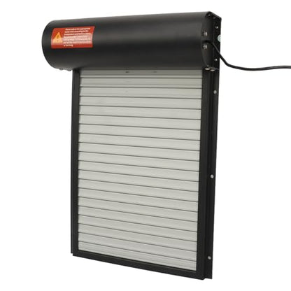 Solar Powered Automatic Chicken Coop Door Opener, Metal Construction, Black, Timer Control