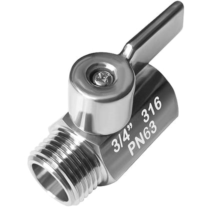 Beduan Mini Ball Valve Stainless Steel(316) 3/4" NPT Male x NPT Female Mini Ball Shutoff Valve (NOT for Garden Hose Bib Faucet) - size: 3/4 Inch, style: 1 PACK