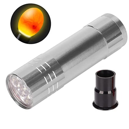 Egg Candler for Chicken Eggs, Light LED Cool Light Candler Candling Checker Lamp Incubator Chicken Lamp for Quail Goose Dark Canary All (Silver) - color: Silver