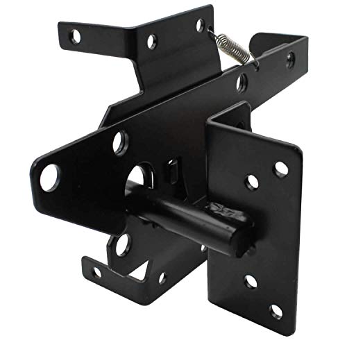 Vinyl Fence Gate Double Gate Hardware Kit Black (for Vinyl, PVC etc Fencing) - Double Fence Gate Kit has 4 Hinges, 1 Latch, and 1 Drop Rod - size: Black Double Gate Kit