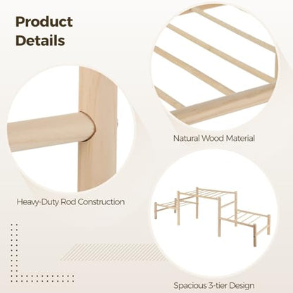 3-Tier Chicken Perch Wooden Ladder, 33.1 In For Chicken Coop, Safe &, Hen House Decor, Jungle Gym For Chickens