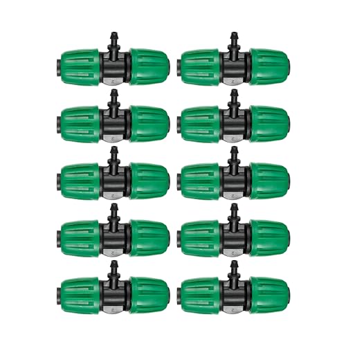10 Pcs 1/2" to 1/4" Barbed Tee Connector, 1/2 Inch to 1/4 Inch Drip Irrigation Fittings Drip Line Reducer Tee Connectors 1/2" to 1/4" 3-Way Splitter Connectors for Garden Drip Irrigation System - size: 1/2 to 1/4 inch 3-Way
