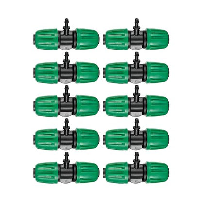 10 Pcs 1/2" to 1/4" Barbed Tee Connector, 1/2 Inch to 1/4 Inch Drip Irrigation Fittings Drip Line Reducer Tee Connectors 1/2" to 1/4" 3-Way Splitter Connectors for Garden Drip Irrigation System - size: 1/2 to 1/4 inch 3-Way