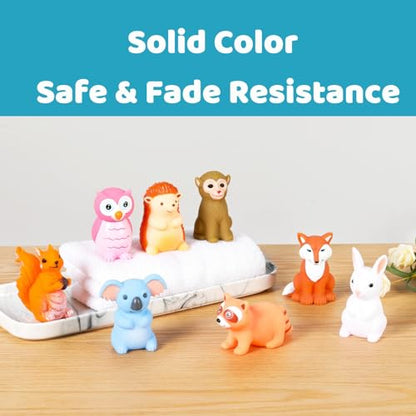 XY-WQ Bath Toys No Hole, for Infants 6-12& Toddlers 1-3, No Hole Bathtub Toys (Animal C, 8 Pcs with Mesh Bag) - style: Animal Ⅲ