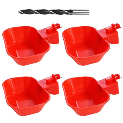 XL Chicken Waterer Cups – 4 Pack Large Automatic Chicken Water Cups for Chicken Coop & Chicken Coop Accessories, Ducks, Geese & Turkeys