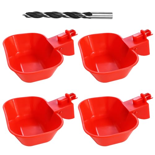 XL Chicken Waterer Cups – 4 Pack Large Automatic Chicken Water Cups for Chicken Coop & Chicken Coop Accessories, Ducks, Geese & Turkeys