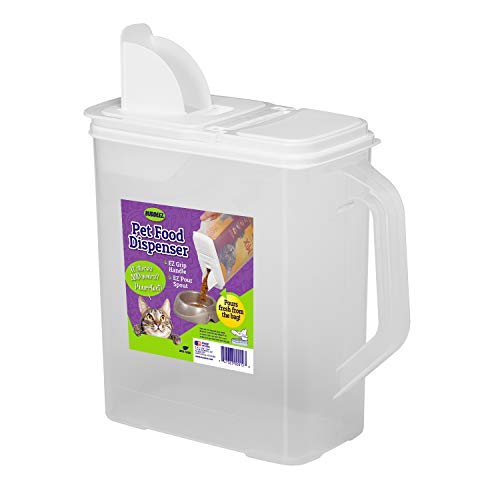 Buddeez 6-Quart Dispenser for Pet Food and Bird Seed, White, Large (01206W-BAG)