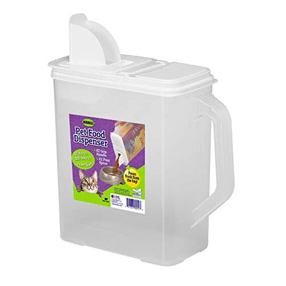 Buddeez 6-Quart Dispenser for Pet Food and Bird Seed, White, Large (01206W-BAG)
