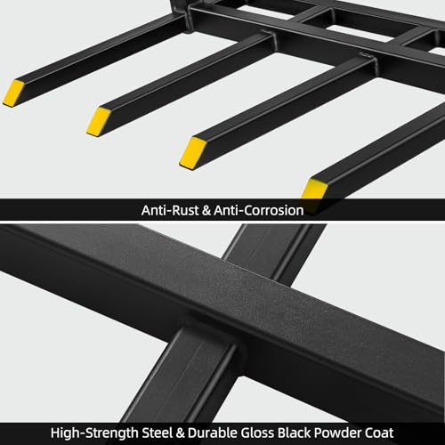 Clamp On Debris Forks To 48-60" Bucket, Heavy Duty Pallet Fork Fit For Loader Bucket Skidsteer Tractor,43" 2500 LBS - size: 43" 2500 LBS