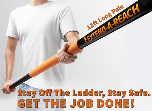 20 Foot Exterior House Cleaning Brush Set with 4-12 ft Extension Pole // Vinyl Siding Brushes with Telescopic Extendable Pole & Window Cleaning Squeegee Tool // the Ultimate Extension Scrub Brush Set - size: 12 feet