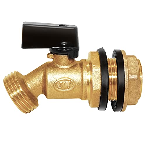 Joywayus Brass Water Container/Rain Barrel Spigot 3/4" Threaded Quarter Turn Ball Valve with Bulkhead Fitting, Suitable for Garden Hose Thread Connection - style: Style 1
