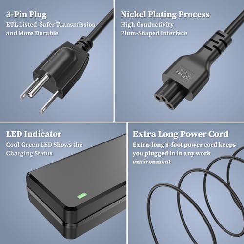12V Charger Replacement for KEBONNIXS KDI-12 KDI12 Incubator Humidity Display Egg Candler Automatic Egg Turner Power Supply for Hatching Chickens BX-1204000 BX1204000 AC Adapter DC12V Power Cord