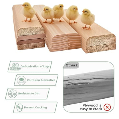 Chicken Perch Chick Jungle Gym Roosting Bar,Durable Chick Standing Training Perch with Carbonized Solid Wood for Chicken Coops