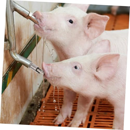 UPKOCH Stainless Steel Pig Waterer Nozzle Ergonomic -Splash Drinking Dispenser for Livestock Farms Automatic Nipple Waterer for Portable and Easy to Install