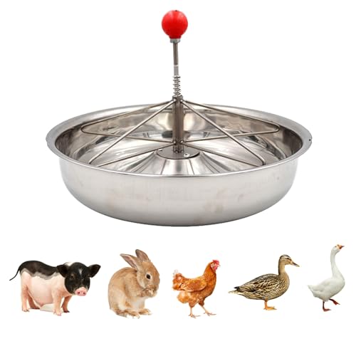 Small Feed Trough for Duck/Chicken/Rabbit/Piglet/Goose, Round Water Trough with Separated Fence, Anti-Waste Homestead Pig Feeder(36 cm/14.2") - size: 36 cm/14.2"