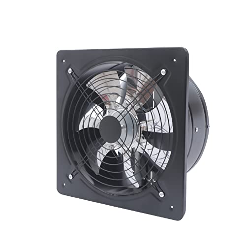 DNYSYSJ 12 inch Industrial Fan, 125W 1559CFM High Airflow Low Noise 12 in Exhaust Fan Ventilation Extractor Fan Axial Fan Ductless Bathroom Exhaust Fan Ventilation For Kitchen, Basements, Garage - color: black,12"