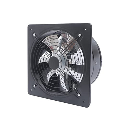 DNYSYSJ 12 inch Industrial Fan, 125W 1559CFM High Airflow Low Noise 12 in Exhaust Fan Ventilation Extractor Fan Axial Fan Ductless Bathroom Exhaust Fan Ventilation For Kitchen, Basements, Garage - color: black,12"