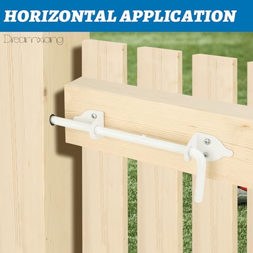 12" Heavy Duty Cane Bolt Gate Drop Rod Hardware Ground Latch for Wood PVC Vinyl Metal Fences Gates, Double Doors, White Solid Steel -1 Pack - size: 12 Inch