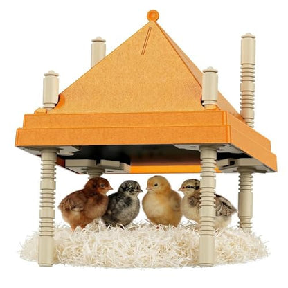 Chick Brooder Heating Plate with Anti-Roosting Cone Cover, 12" x 12" Large Brooder Heater for Chicks, Adjustable Height & Angle, Safe & Energy Efficient Radiant Heat, Keeps Top Clean & Chicks Huddled - size: 10.0"L x 12.0"W x 12.0"H
