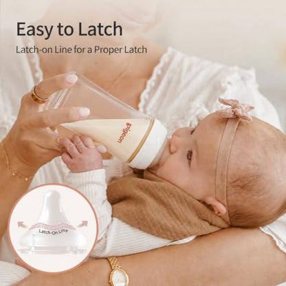 Pigeon Silicone Nipple (LL) with Latch-On Line, Natural Feel, 9+ Months, 4 Counts - color: 9m+, LL, 4 counts