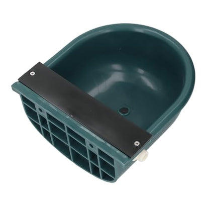 Livestock Water Bowl, 28x27x12.5cm Large Capacity ABS Automatic Waterer for Livestock, Sheep Water Trough with Drain Hole and Easy Installation for Sheep Cows Horses Goats (Dark Green)