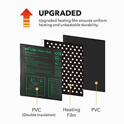 BN-LINK Seedling Heat Mat Heating Pad 20" x 20.75" with Digital Thermostat Controller Combo Set Waterproof for Indoor Seed Starting and Plant Germination - size: 20" x 20.75" & Thermostat