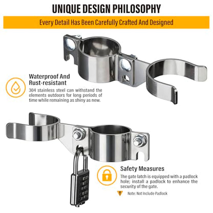 1-7/8" x 1-7/8" Chain Link Gate Latch Heavy Duty Stainless Steel Fence Gate Fork Latch Hardware with Padlock Hole 1pcs - color: 1-7/8"x1-7/8"