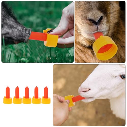 YARNOW 5pcs Bottle Nipples Replacement for Calf Lamb Goat Piglet Easy to Carry Outdoor Feeding
