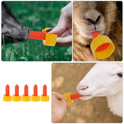 YARNOW 5pcs Bottle Nipples Replacement for Calf Lamb Goat Piglet Easy to Carry Outdoor Feeding