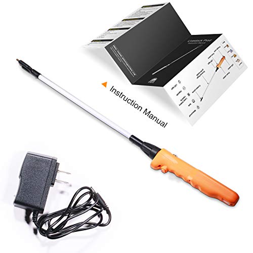 Cattle Prod, Waterproof Cattle Prod Stick with LED Light, Livestock Prod for Modern Livestock Management, X Series - style: 25.9"