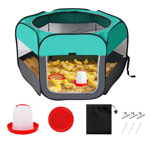 Pop Up Chicken Brooder Starter Kit - Easy to Assemble, Portable & Easy to Clean Brooder Box for Baby Chicks & Ducklings