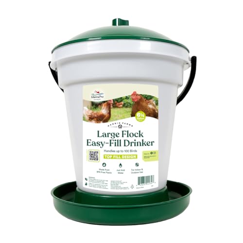 Harris Farms Large Flock Easy-Fill Poultry Drinker, Made with BPA-Free Plastic, Top Fill Design, 6.25 Gallon - size: 6.25 gallon