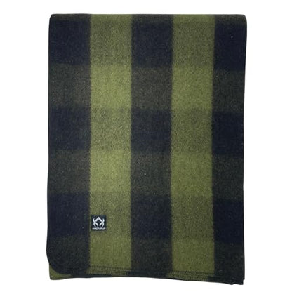 Arcturus Military Wool Blanket - Warm, Thick, Washable - Great for Outdoors, Camping, Stadium Blanket, Picnics, Travel - Car & Bushcraft Survival Kits - color: Green Buffalo
