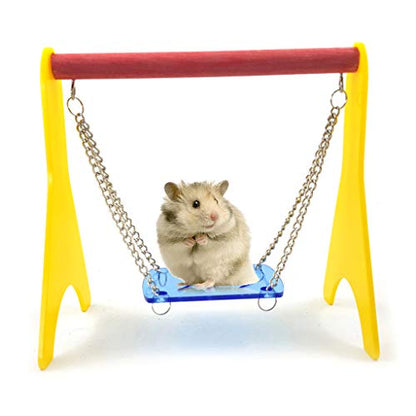 Swinging Acrylic Chicken Toy with Hanging Chain Perfect Training Stand Holder for Parrots and Small Animals Chewing Standing Hanging Bird Swing for Cage for Hens and Toys with Stand