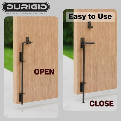 18 Inch Gate Cane Bolt Gate Ground Drop Rod, Heavy Duty Drop Rod Gate Latch for Wooden Vinyl Fence, Black Finished Cane Bolts for Gates, 1 Pack - size: 18 Inch