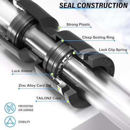 TAILONZ PNEUMATIC 4 Way 3/8 Inch OD Straight Push Fittings Plastic Quick Release Connectors Air Line Fittings PZA-3/8 (Pack of 5) - color: Black-4 Way, size: 3/8''OD 5PCS