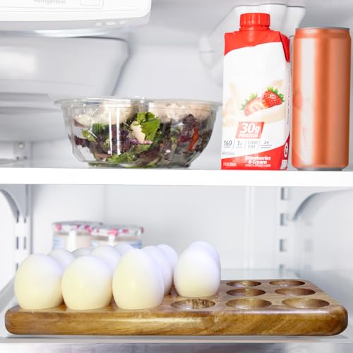 Gui's Chicken Coop Egg Tray - Rustic Wooden Egg Holder For Eggs Usable in Kitchen Refrigerator, or Countertop for Display or Storage - Easy to Clean… (18 Eggs)