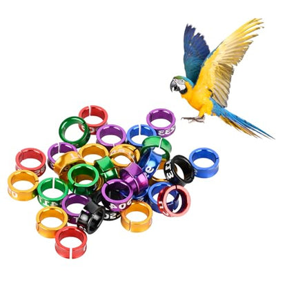Open Bird Foot Ring, Aluminum Alloy Split Bird Leg Ring for Parrots,Hibiscus,Peonies,Pigeons (7.0mm,50pcs) - color: ID7.0, size: Open