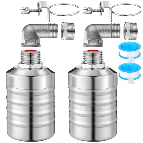MorningRo 2 Pack Water Float Valve 1/2" to 3/4'' Auto Shut off Water Tank Float Valve 304 Stainless Steel Fully Automatic Level Control for Pool, Livestock Troughs (Classic Style) - style: Classic Style