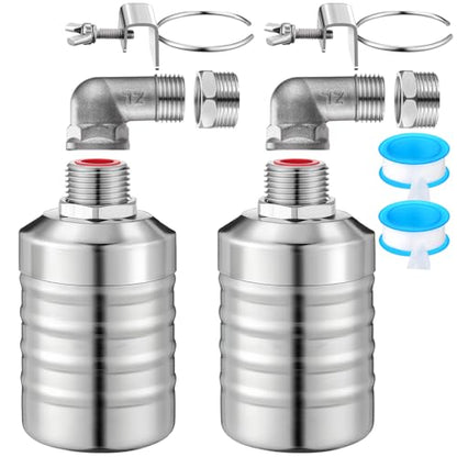 MorningRo 2 Pack Water Float Valve 1/2" to 3/4'' Auto Shut off Water Tank Float Valve 304 Stainless Steel Fully Automatic Level Control for Pool, Livestock Troughs (Classic Style) - style: Classic Style
