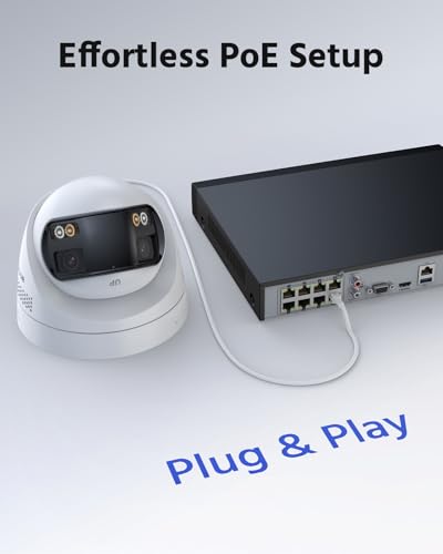 ANNKE 4K PoE Security Camera System with Dual-Lens, 180° Wide Angle, 12MP H.265+ NVR with 2TB HDD, 4pcs 8MP Wired Surveillance IP Cameras Outdoor, Smart AI Human/Vehicle Detection, 2-Way Audio