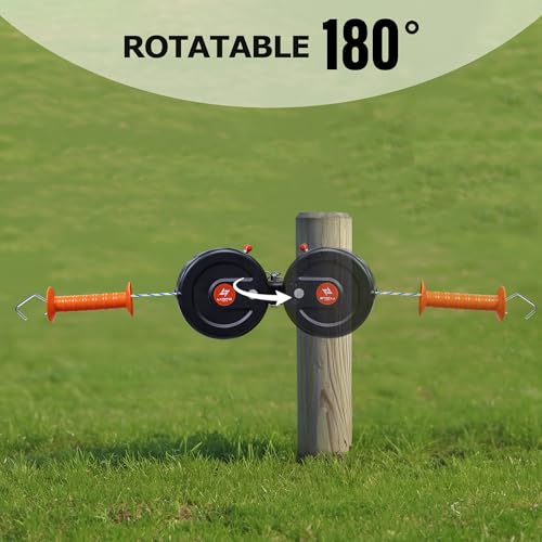 Electric Fence Gate Handle, Built in 6mm Electric Fence Rope Length 10m | Retractable Reusable Electric Fence Handle Allowing Free Entry and Exit Without Power Interruption - size: Wire Gate Handle - 10M