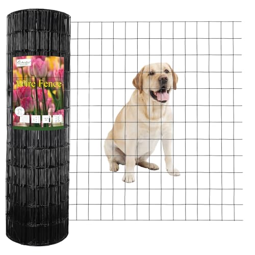 FOREHOGAR Black PVC Coated Welded Wire Fence 36 Inch x 100 Foot, 2 Inch x 3 Inch 16GA, Garden Border Fencing Roll Vinyl Coating Metal Wire Mesh for Yard Vegetable Plant Protection Poultry Netting - color: Black, size: 2''x3'' 16GA 36''x100'
