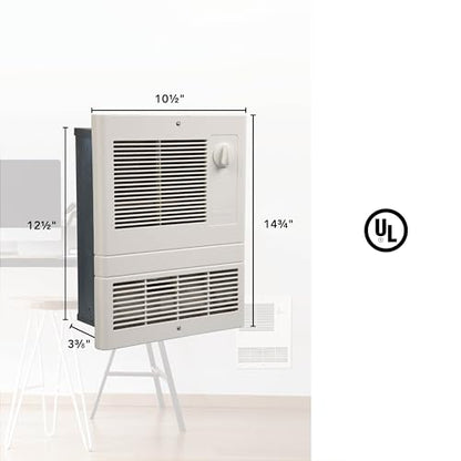 Broan-NuTone 9815WH High Capacity Wall Heater with Built-In Adjustable Thermostat, 1500W, 120/240V, White - style: 1500W