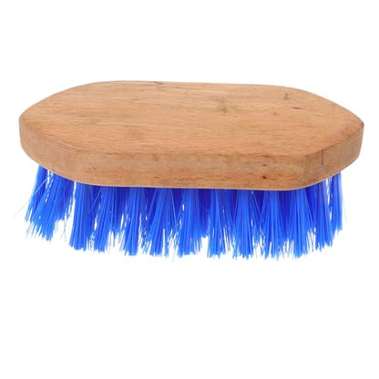 WOONEKY Horse Hair Grooming Brush Ergonomic Cleaning Tool Cattle and Donkeys Durable Bristles for Shedding and Grooming Blue