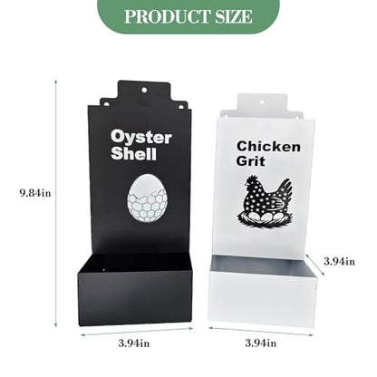 Takywep 2 Pack Galvanized Metal Chicken Feeder, Rainproof Large Capacity Anti-Waste Wall Mount Poultry Feeder for Chicken Duck Pigeon Turkey Backyard Outdoor